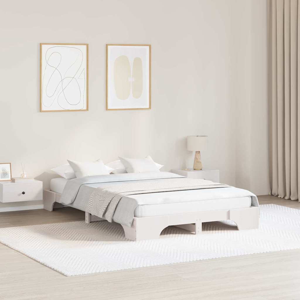 Sengestel Hvid 120 x 190 cm Massiv fyrretræ