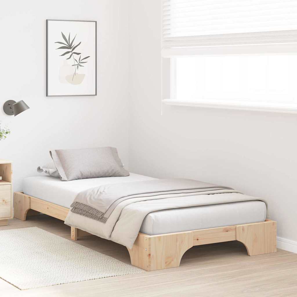 Sengestel Naturfarvet 90 x 190 cm Massiv fyrretræ