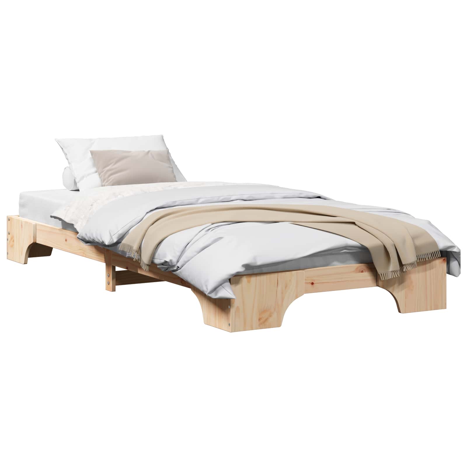 Sengestel Naturfarvet 90 x 190 cm Massiv fyrretræ