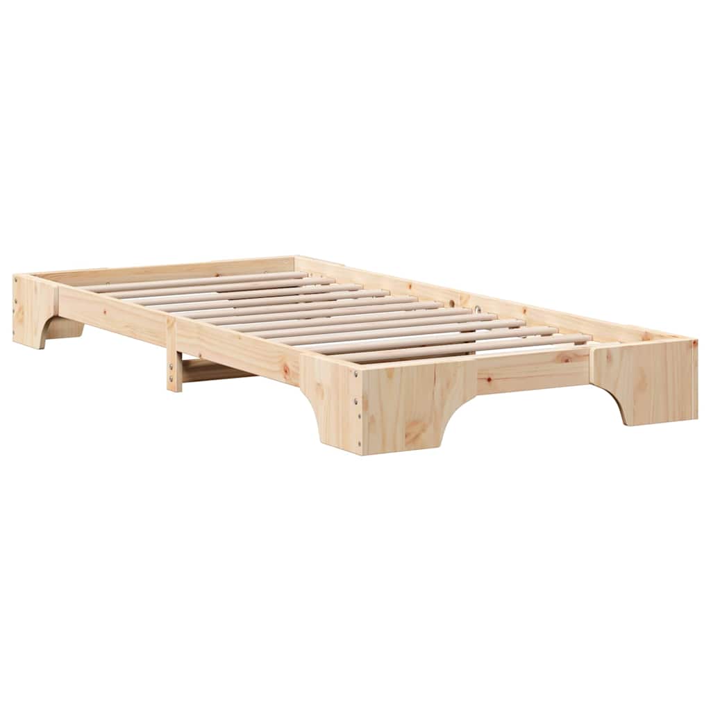 Sengestel Naturfarvet 90 x 190 cm Massiv fyrretræ