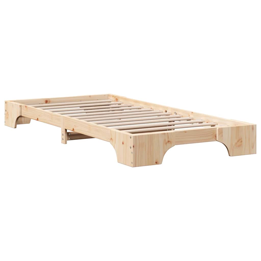 Sengestel Naturfarvet 90 x 190 cm Massiv fyrretræ