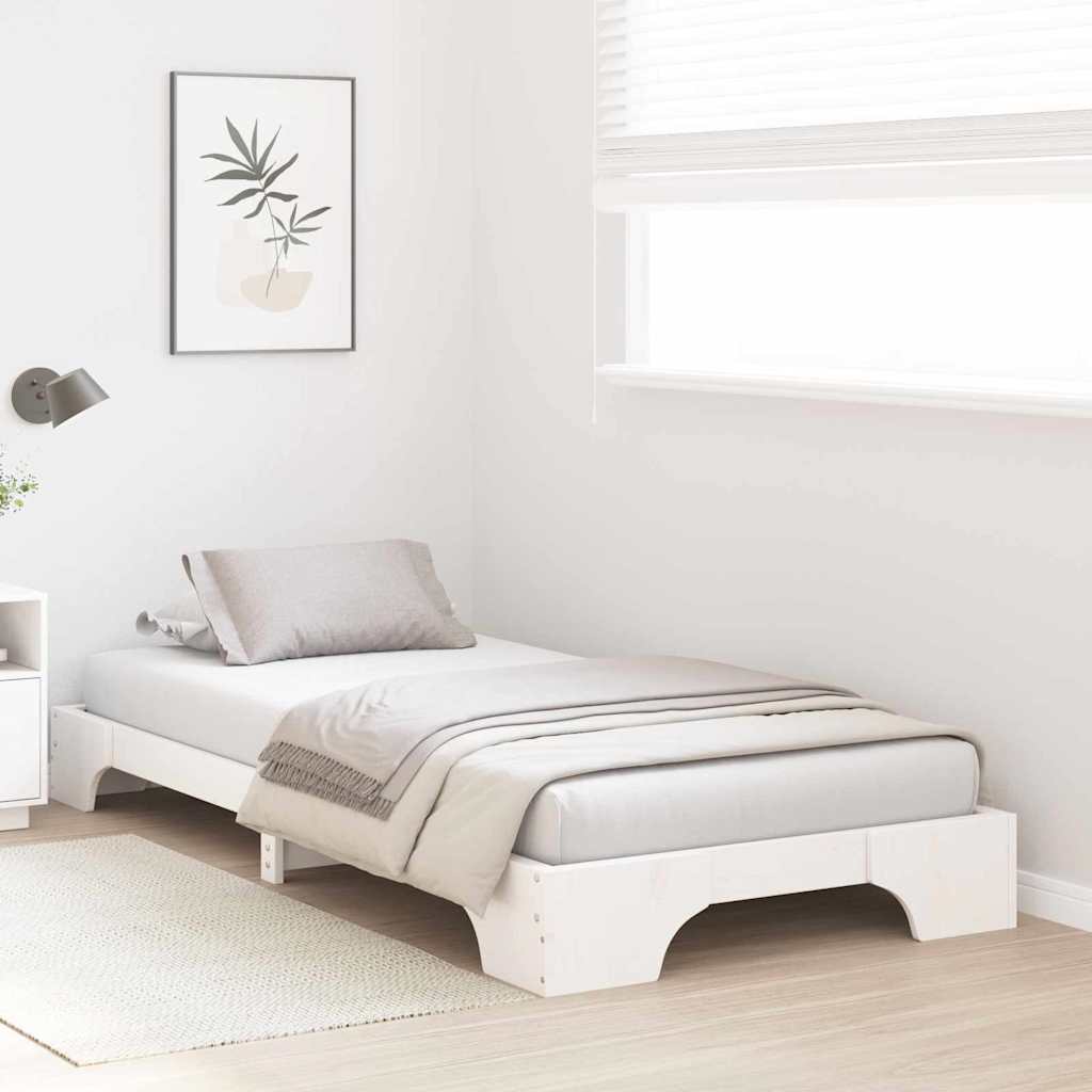 Sengestel Hvid 90 x 190 cm Massiv fyrretræ