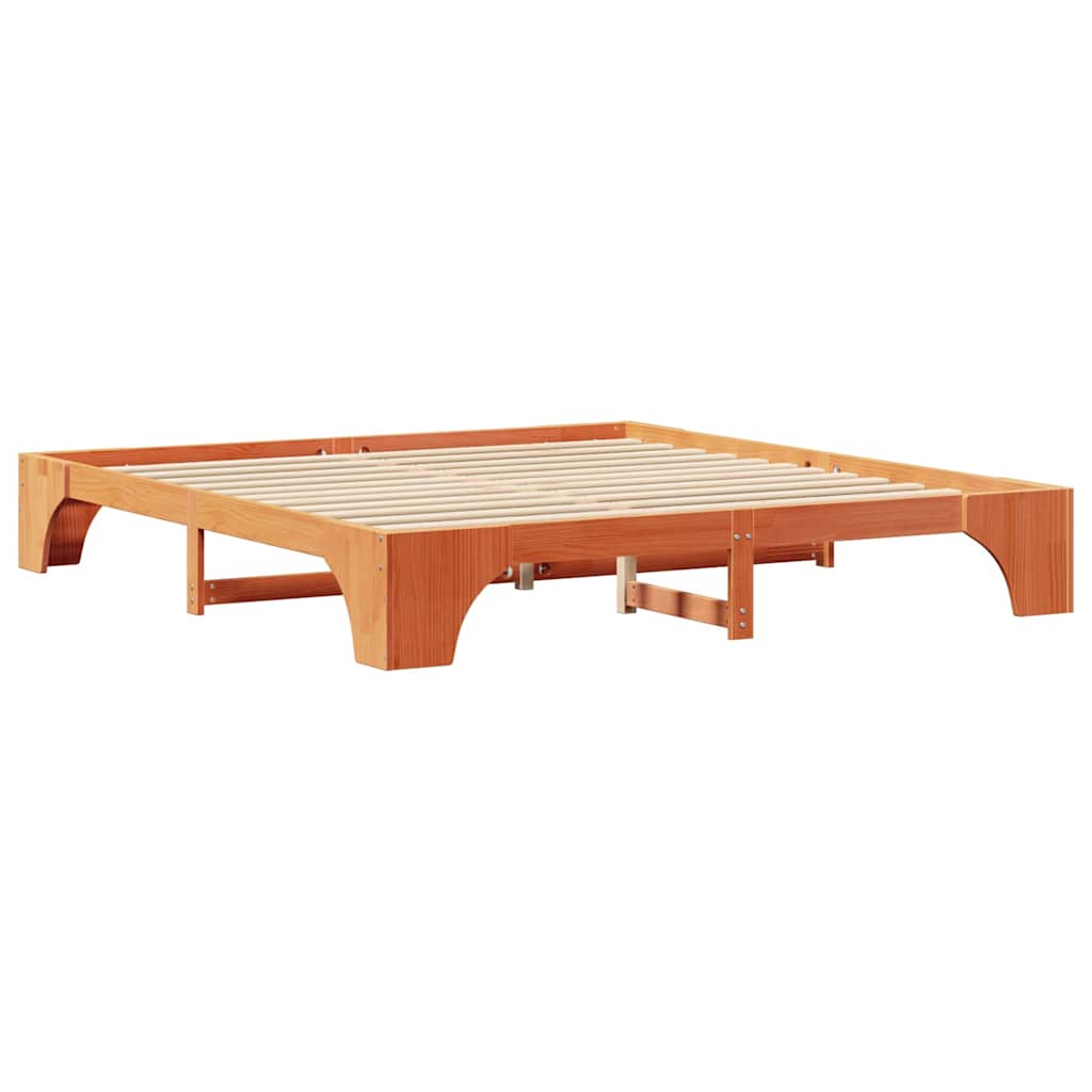 Sengestel Voks brun 180 x 200 cm Massiv fyrretræ