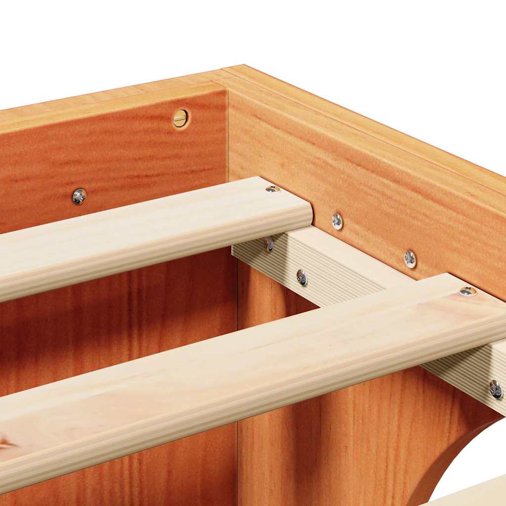 Sengestel Voks brun 160 x 200 cm Massiv fyrretræ