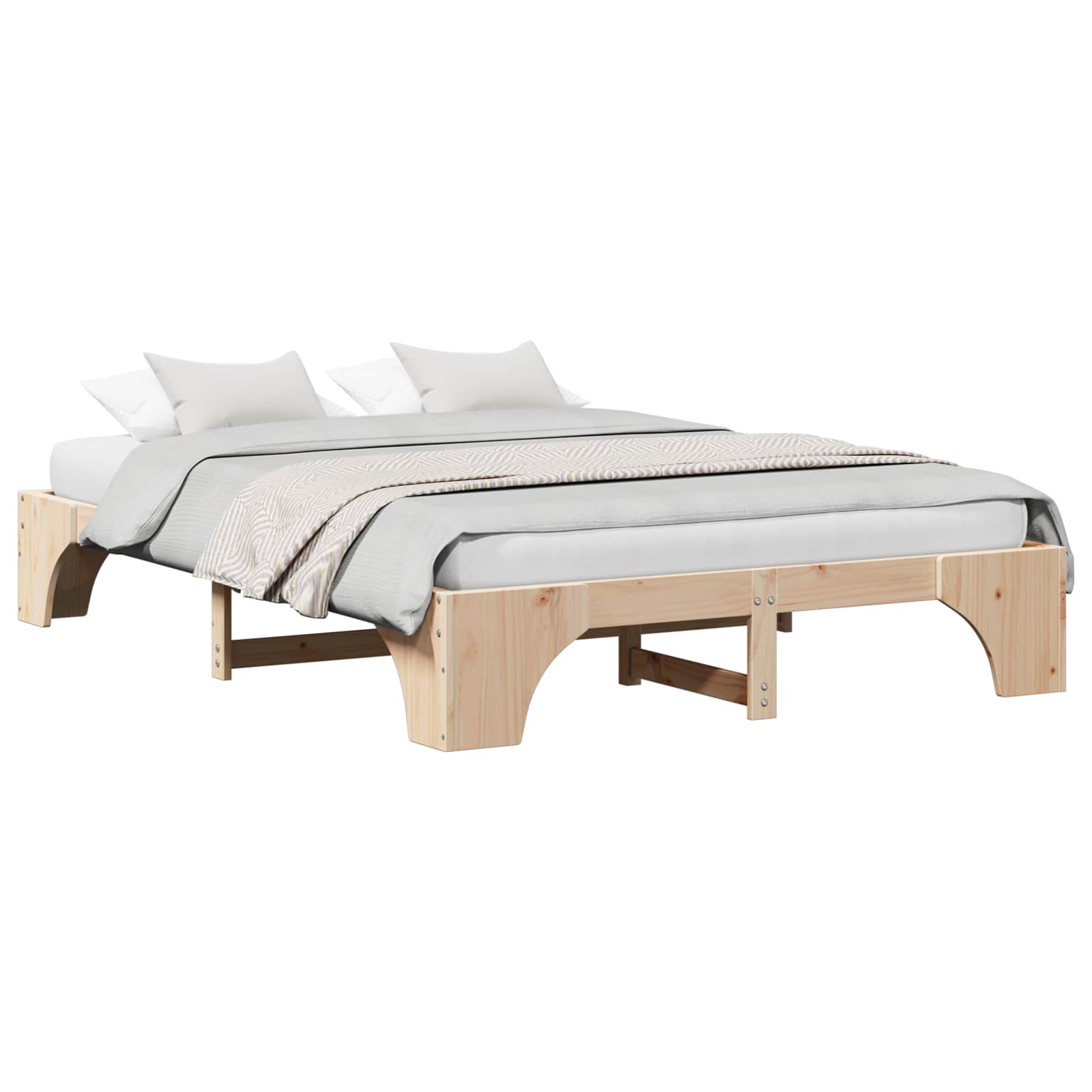 Sengestel Naturfarvet 140 x 200 cm Massiv fyrretræ