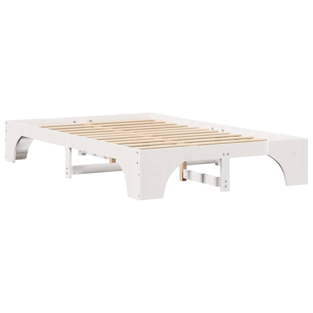 Sengestel Hvid 140 x 190 cm Massiv fyrretræ