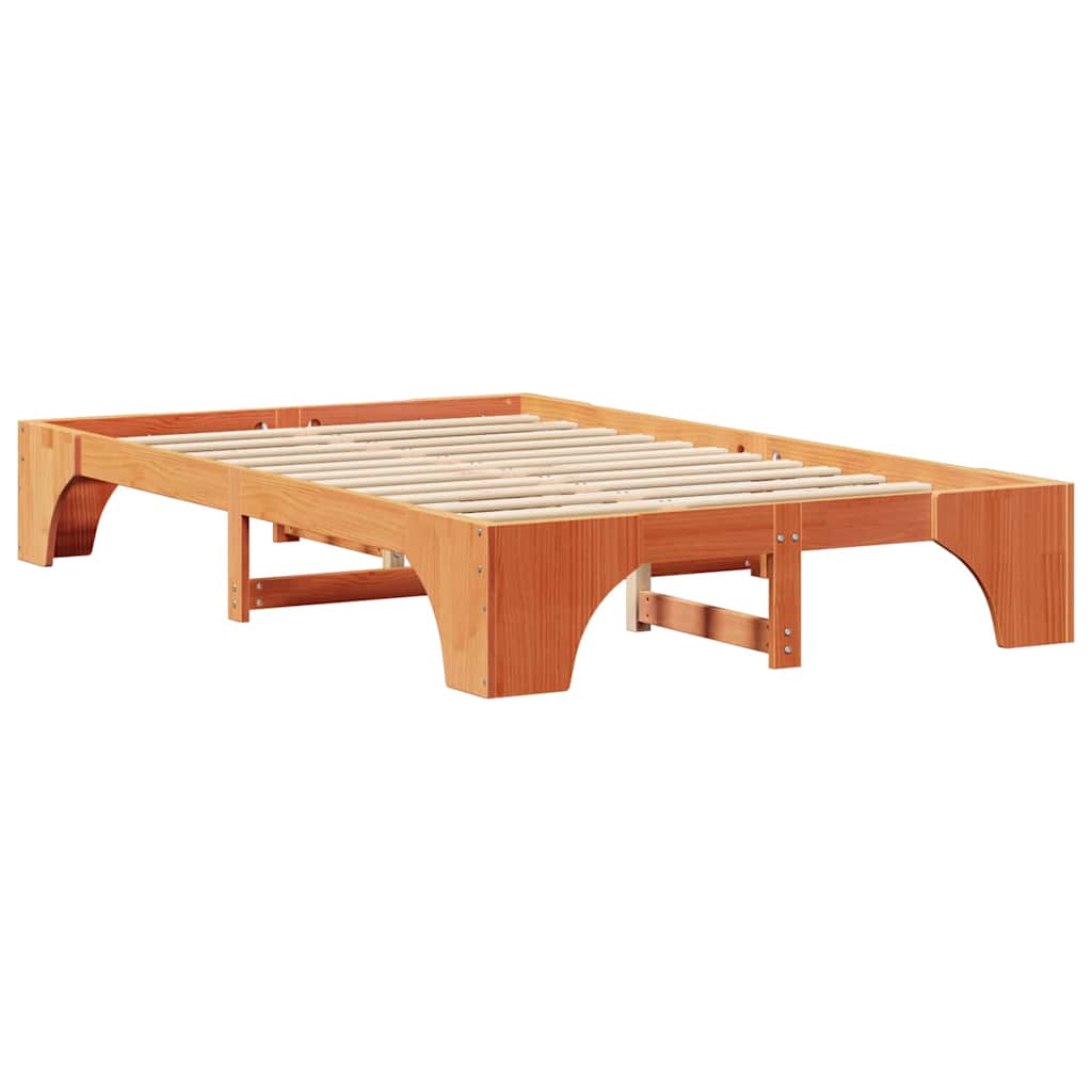 Sengestel Voks brun 135 x 190 cm Massiv fyrretræ