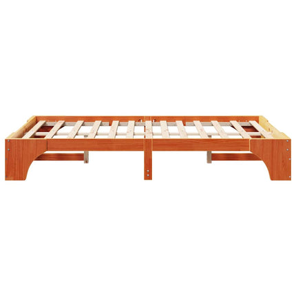 Sengestel Voks brun 135 x 190 cm Massiv fyrretræ