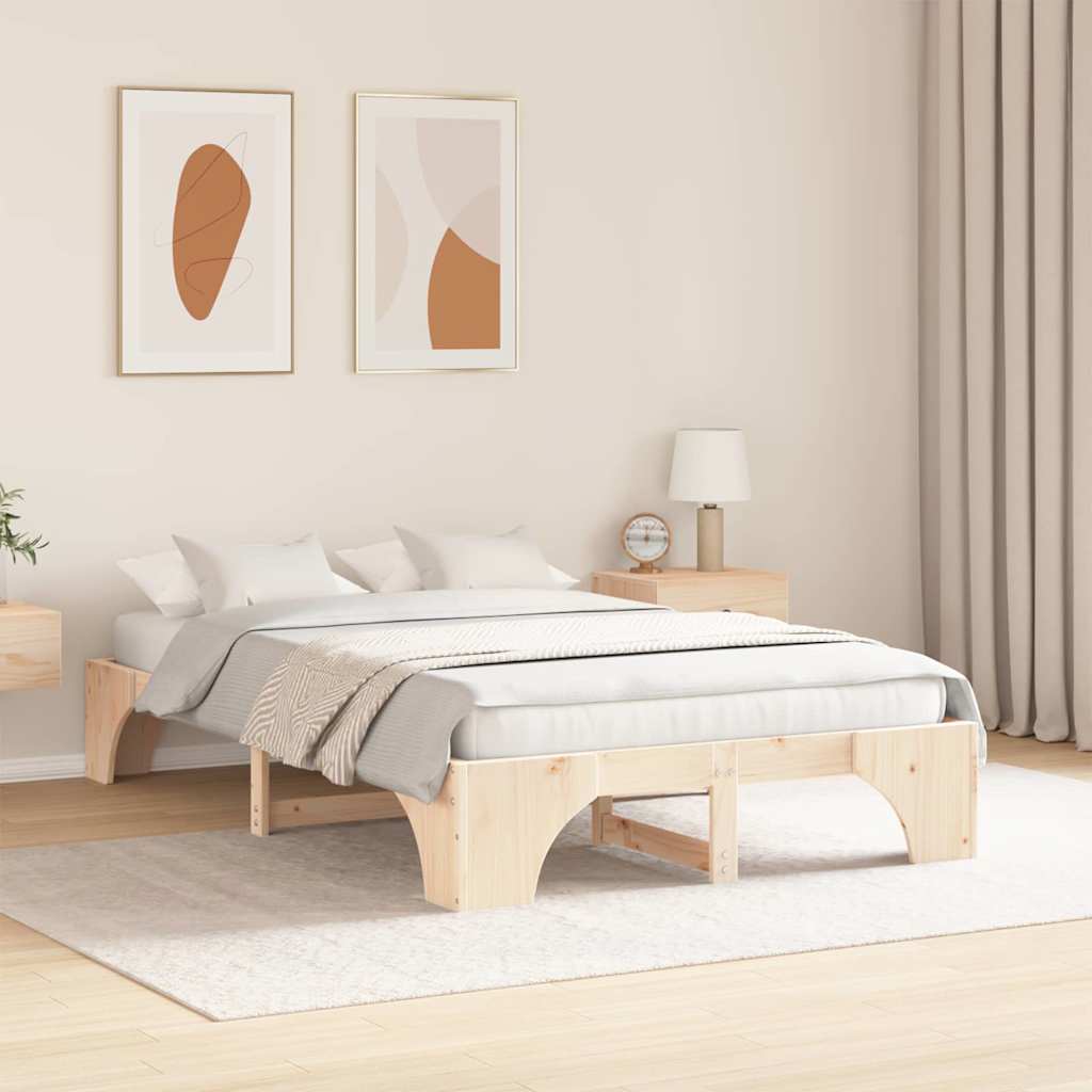 Sengestel Massiv fyrretræ 120 x 190 cm Massivt fyrretræ