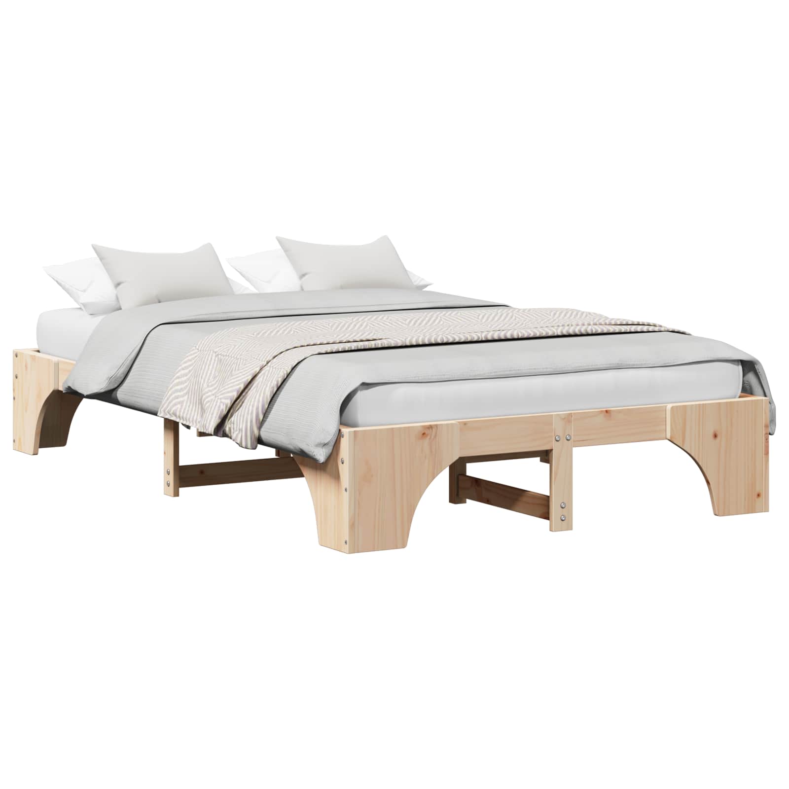 Sengestel Massiv fyrretræ 120 x 190 cm Massivt fyrretræ