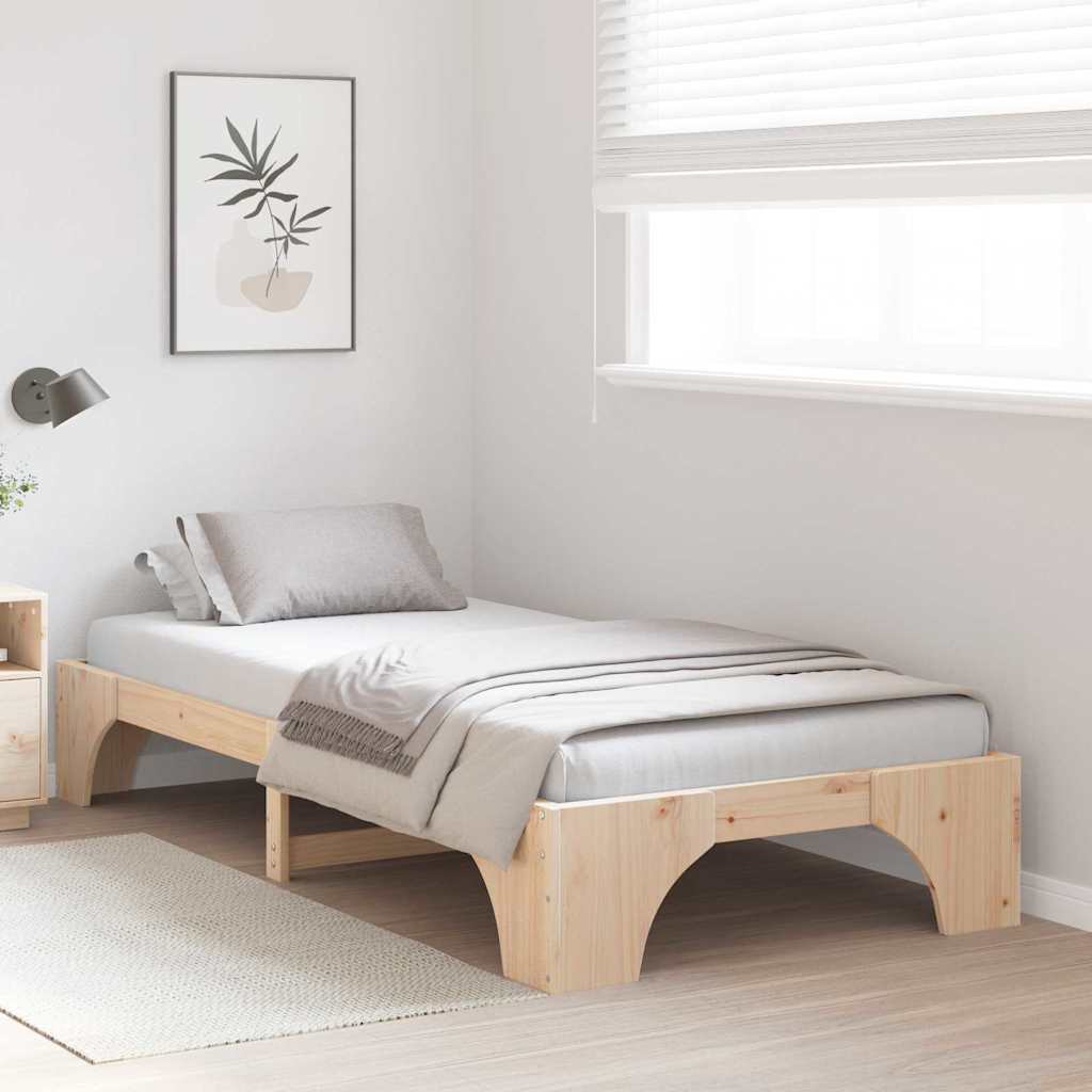 Sengestel Naturfarvet 90 x 200 cm Massiv fyrretræ
