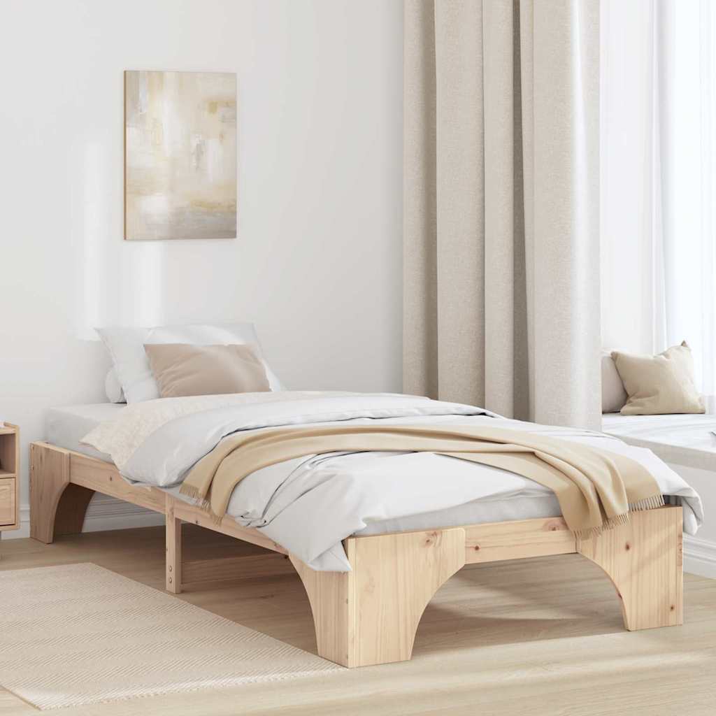 Sengestel Naturfarvet 80 x 200 cm Massiv fyrretræ