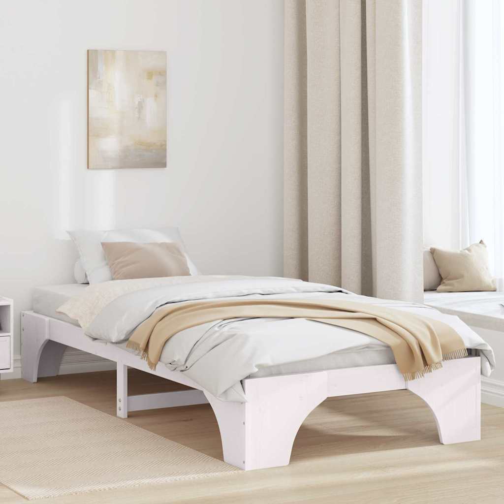 Sengestel Hvid 80 x 200 cm Massiv fyrretræ