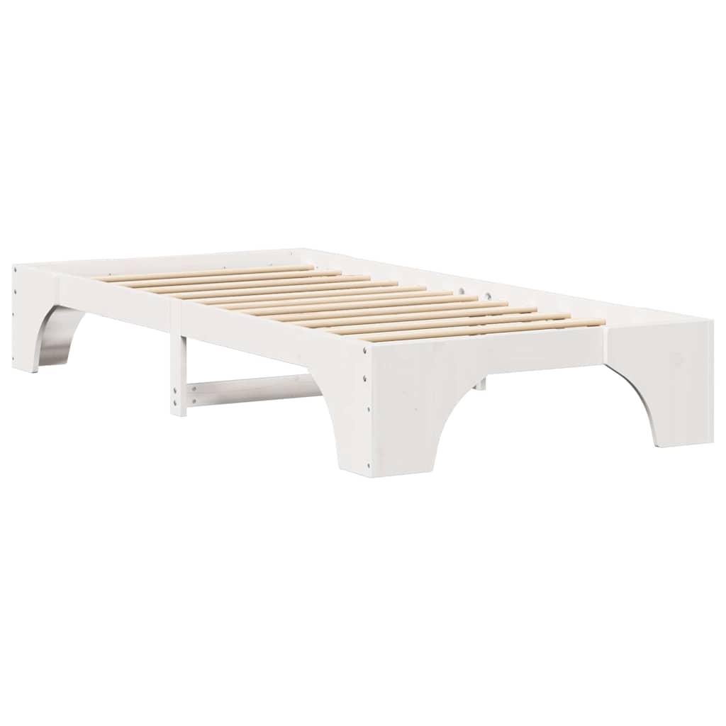 Sengestel Hvid 75 x 190 cm Massiv fyrretræ