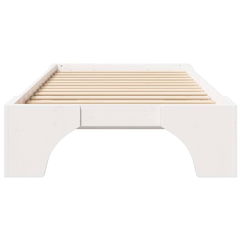 Sengestel Hvid 75 x 190 cm Massiv fyrretræ