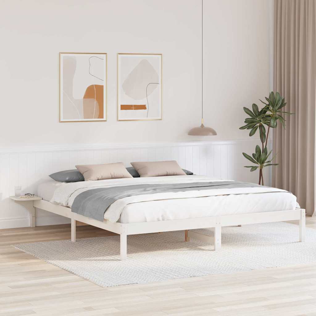 Sengestel Hvid 180 x 200 cm Massiv fyrretræ