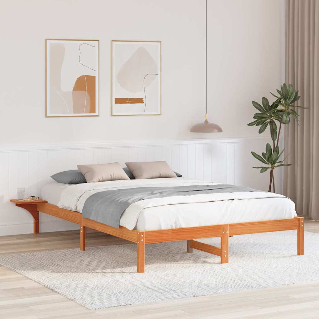 Sengestel Voks brun 160 x 200 cm Massiv fyrretræ