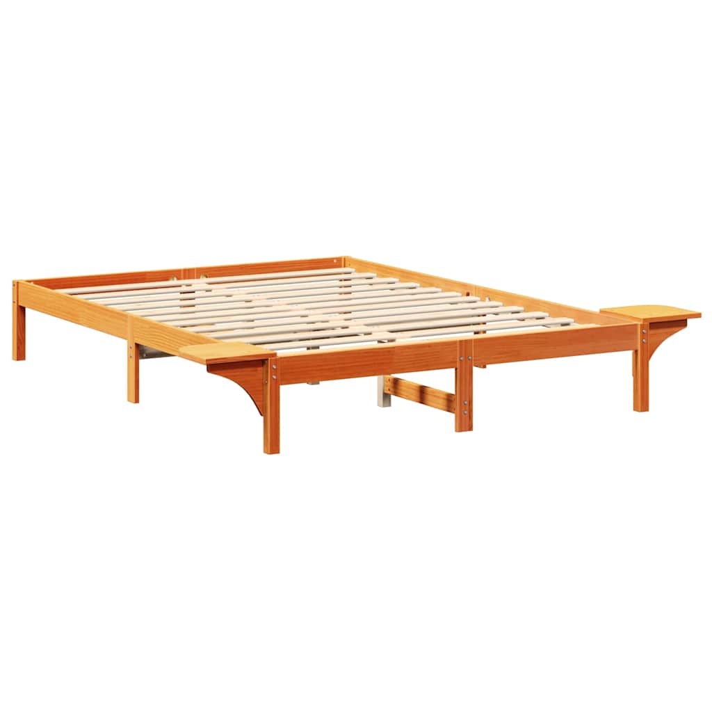 Sengestel Voks brun 160 x 200 cm Massiv fyrretræ