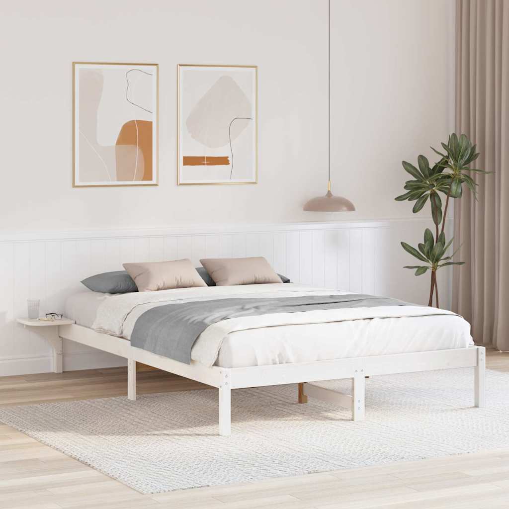 Sengestel Hvid 140 x 200 cm Massiv fyrretræ