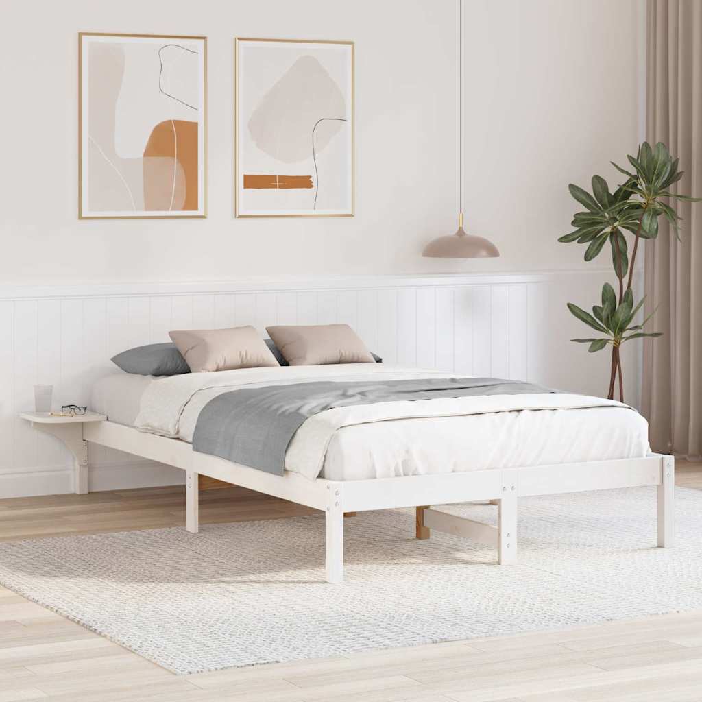 Sengestel Hvid 120 x 200 cm Massiv fyrretræ