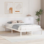 Sengestel Hvid 140 x 190 cm Massiv fyrretræ
