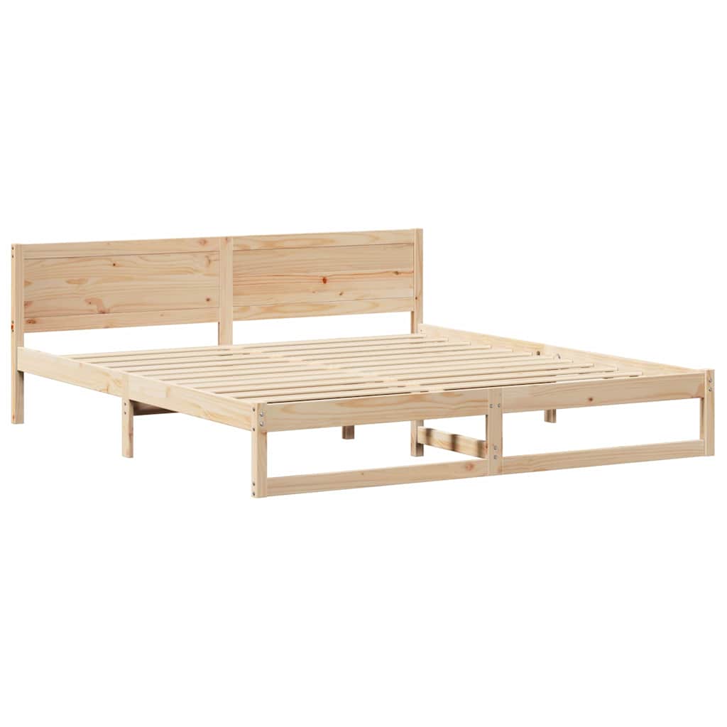 Sengestel Naturfarvet 200 x 200 cm Massiv fyrretræ