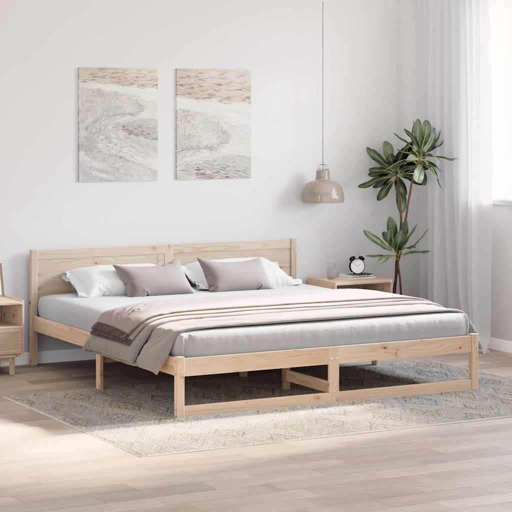 Sengestel Naturfarvet 180 x 200 cm Massiv fyrretræ