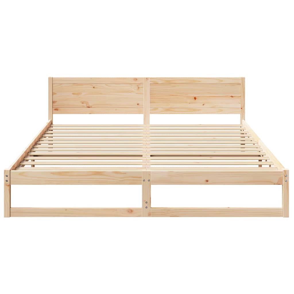 Sengestel Naturfarvet 180 x 200 cm Massiv fyrretræ