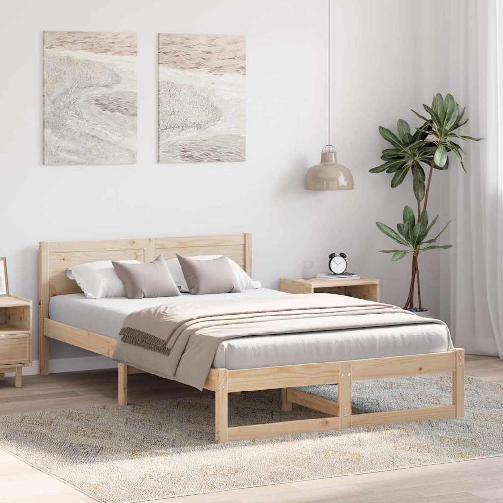 Sengestel Naturfarvet 135 x 190 cm Massiv fyrretræ