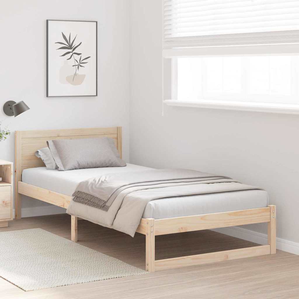 Sengestel Naturfarvet 75 x 190 cm Massiv fyrretræ