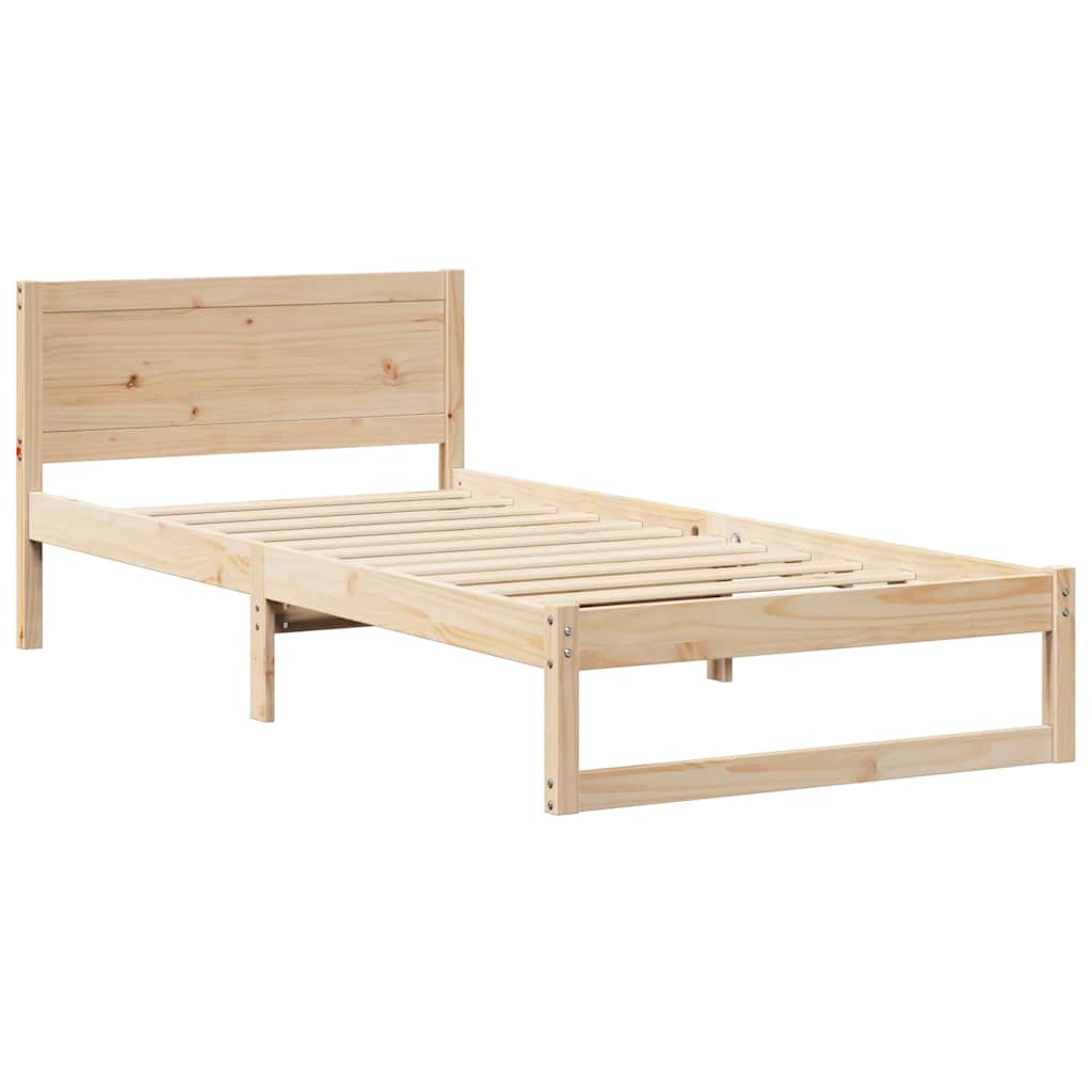 Sengestel Naturfarvet 75 x 190 cm Massiv fyrretræ
