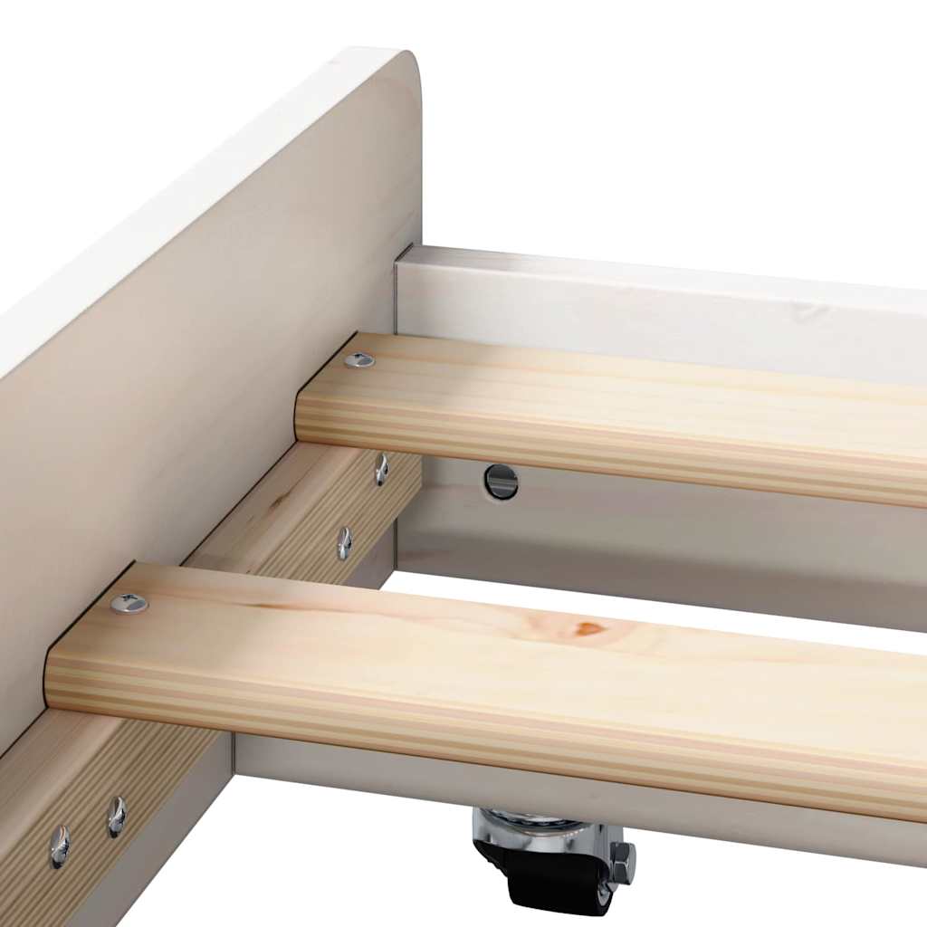 Sengestel Hvid 100 x 200 cm Massiv fyrretræ