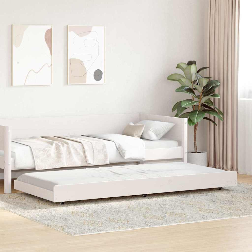 Sengestel Hvid 100 x 200 cm Massiv fyrretræ
