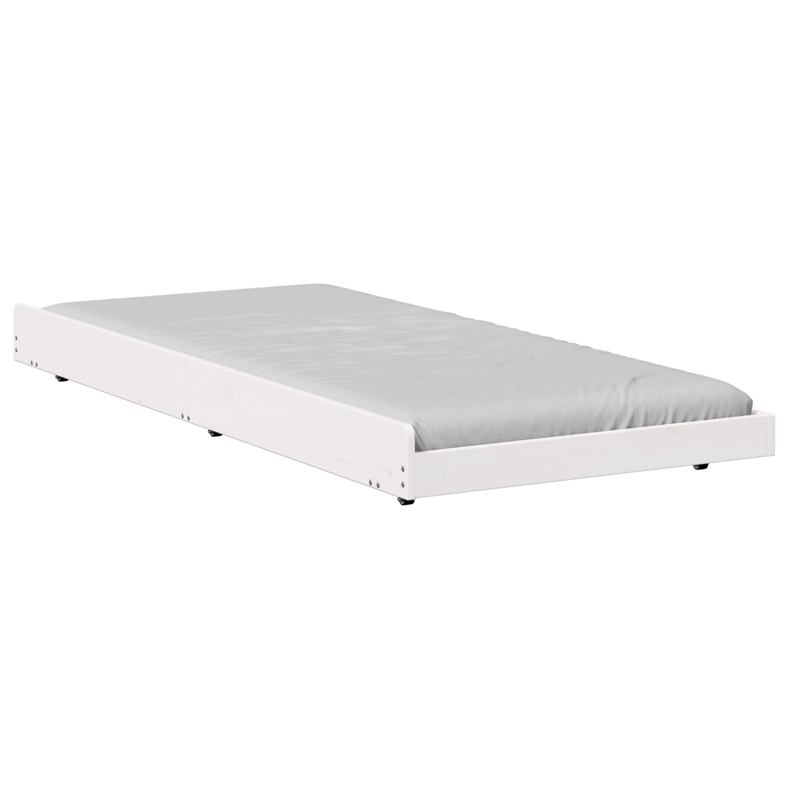 Sengestel Hvid 75 x 190 cm Massiv fyrretræ