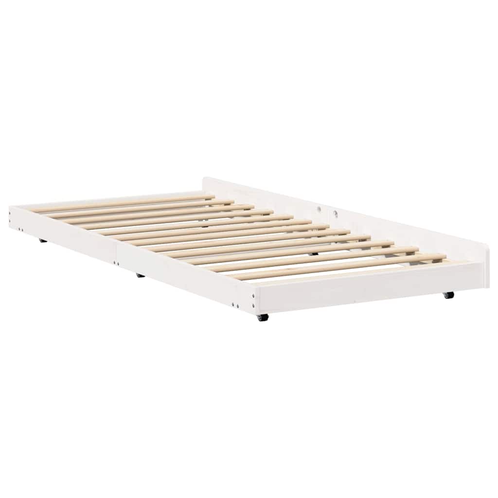 Sengestel Hvid 75 x 190 cm Massiv fyrretræ