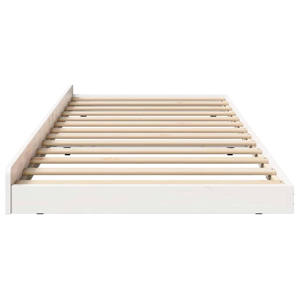Sengestel Hvid 75 x 190 cm Massiv fyrretræ