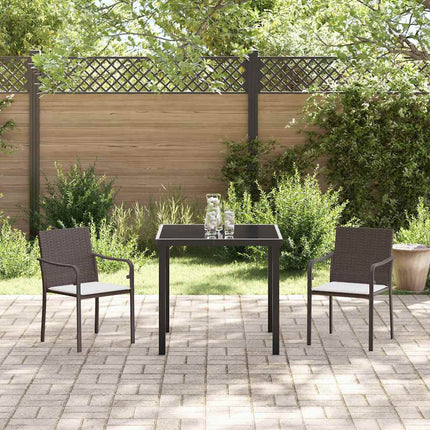 Have Spisebordssæt 3 pcs Brun og sort PE Rattan