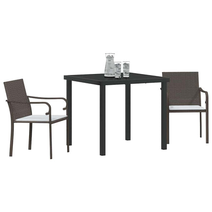 Have Spisebordssæt 3 pcs Brun og sort PE Rattan