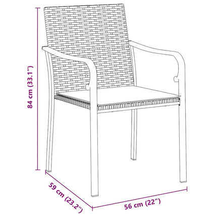 Have Spisebordssæt 3 pcs Brun og sort PE Rattan