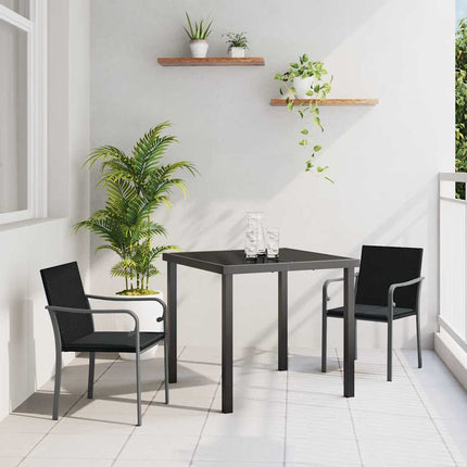 Have Spisebordssæt 3 pcs Sort og grå PE Rattan