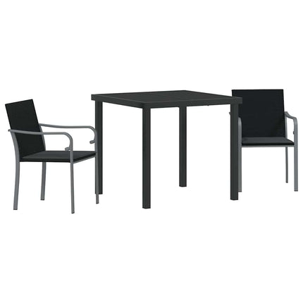 Have Spisebordssæt 3 pcs Sort og grå PE Rattan