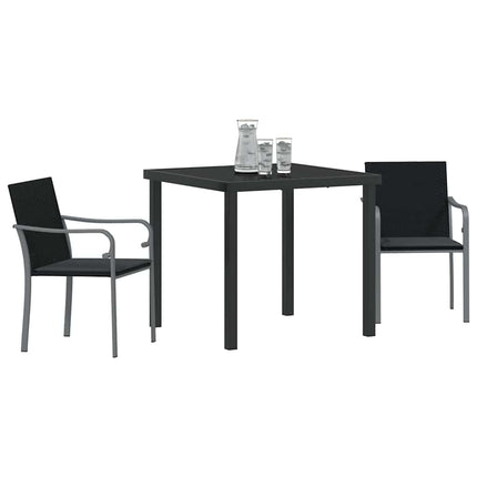 Have Spisebordssæt 3 pcs Sort og grå PE Rattan