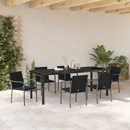 Have Spisebordssæt 7 pcs Sort og grå PE Rattan