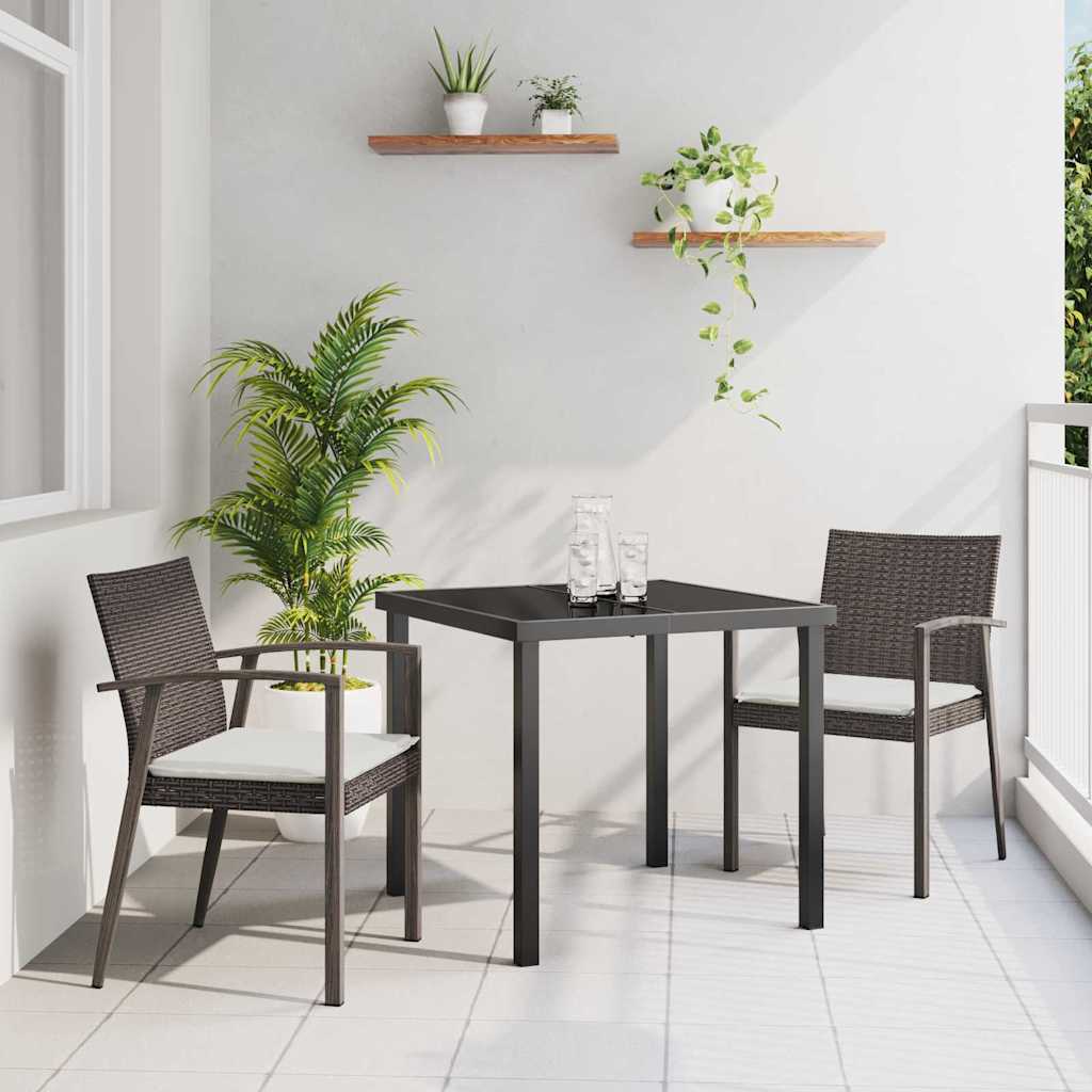 Have Spisebordssæt 3 pcs Brun og sort PE Rattan