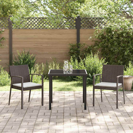 Have Spisebordssæt 3 pcs Brun og sort PE Rattan