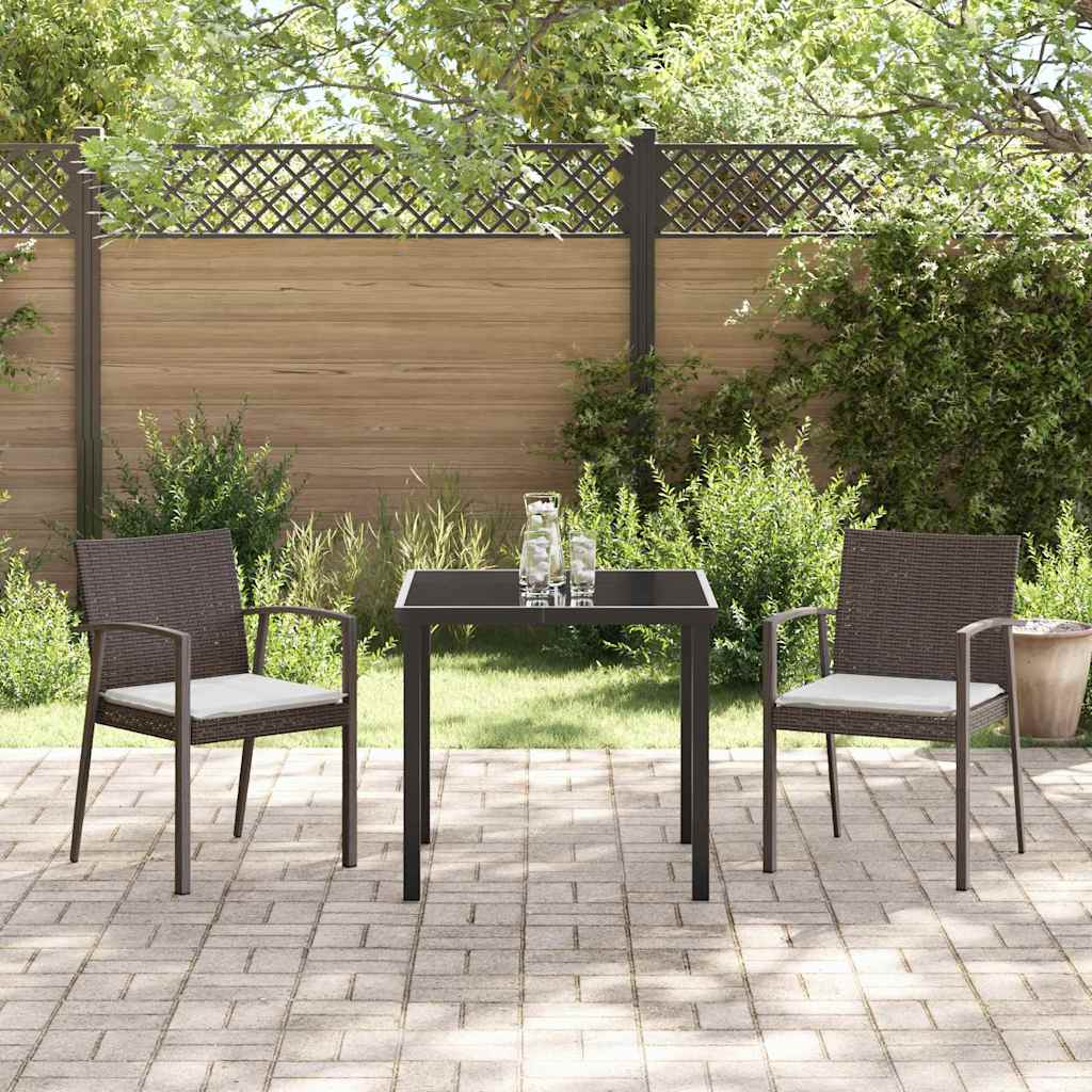 Have Spisebordssæt 3 pcs Brun og sort PE Rattan