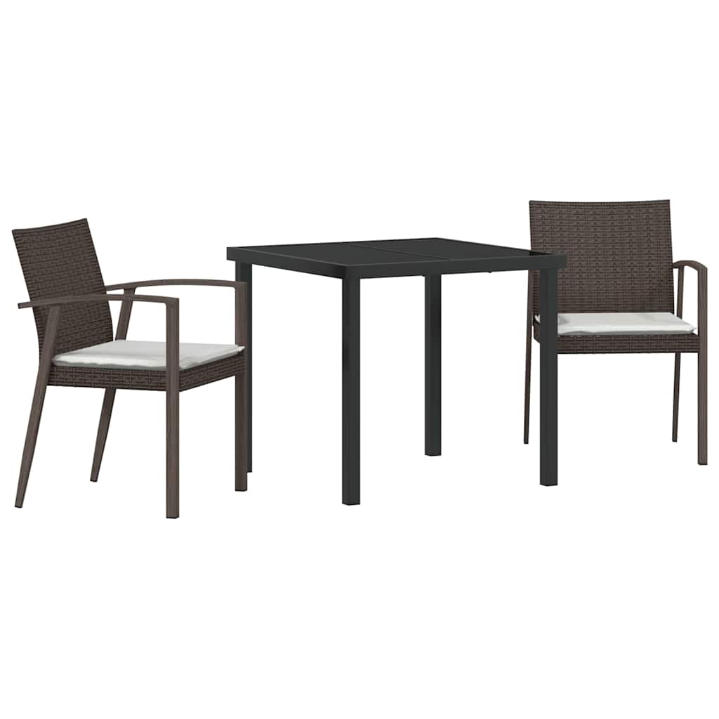 Have Spisebordssæt 3 pcs Brun og sort PE Rattan