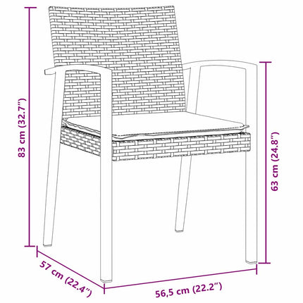 Have Spisebordssæt 5 pcs Brun og sort PE Rattan