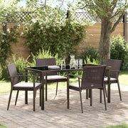 Have Spisebordssæt 5 pcs Brun og sort PE Rattan