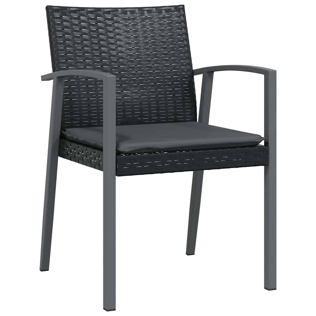 Have Spisebordssæt 5 pcs Sort og grå PE Rattan